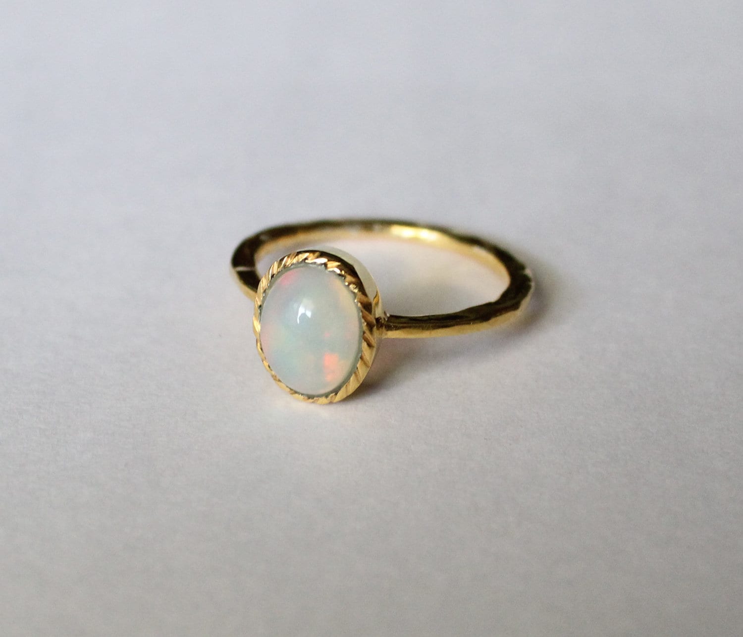 Natural Ethiopian Opal Ring, Dainty Sterling Silver Ring, Gold Opal Ring, Delicate Gold Ring, Stacking Ring, Gold Filled Ring