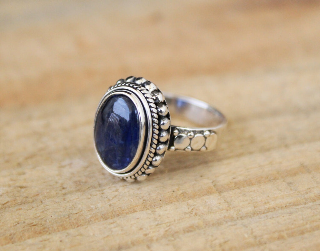 Natural Tanzanite Ring, Sterling Silver Ring, Handmade, December Birthstone, Vintage, everyday ring