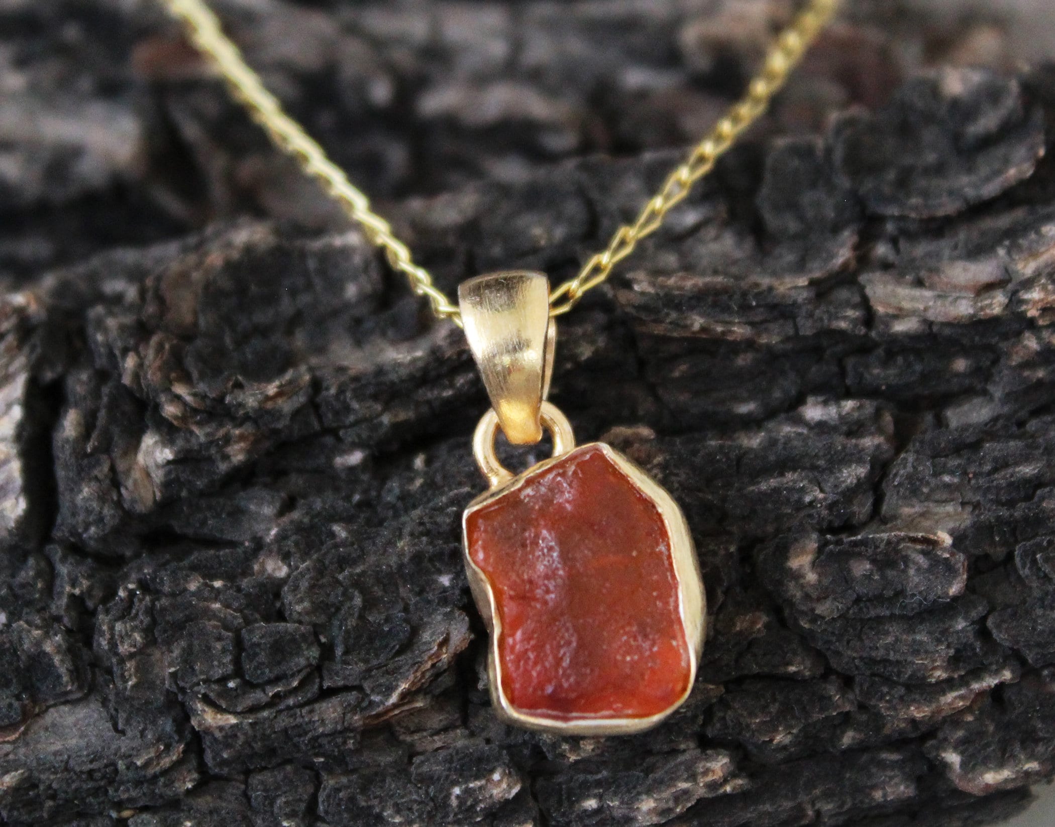 Raw Carnelian Necklace August Birthstone Necklace Raw Gemstone Necklace Orange Carnelian Necklace Rough Carnelian Pendant Gift for Mother