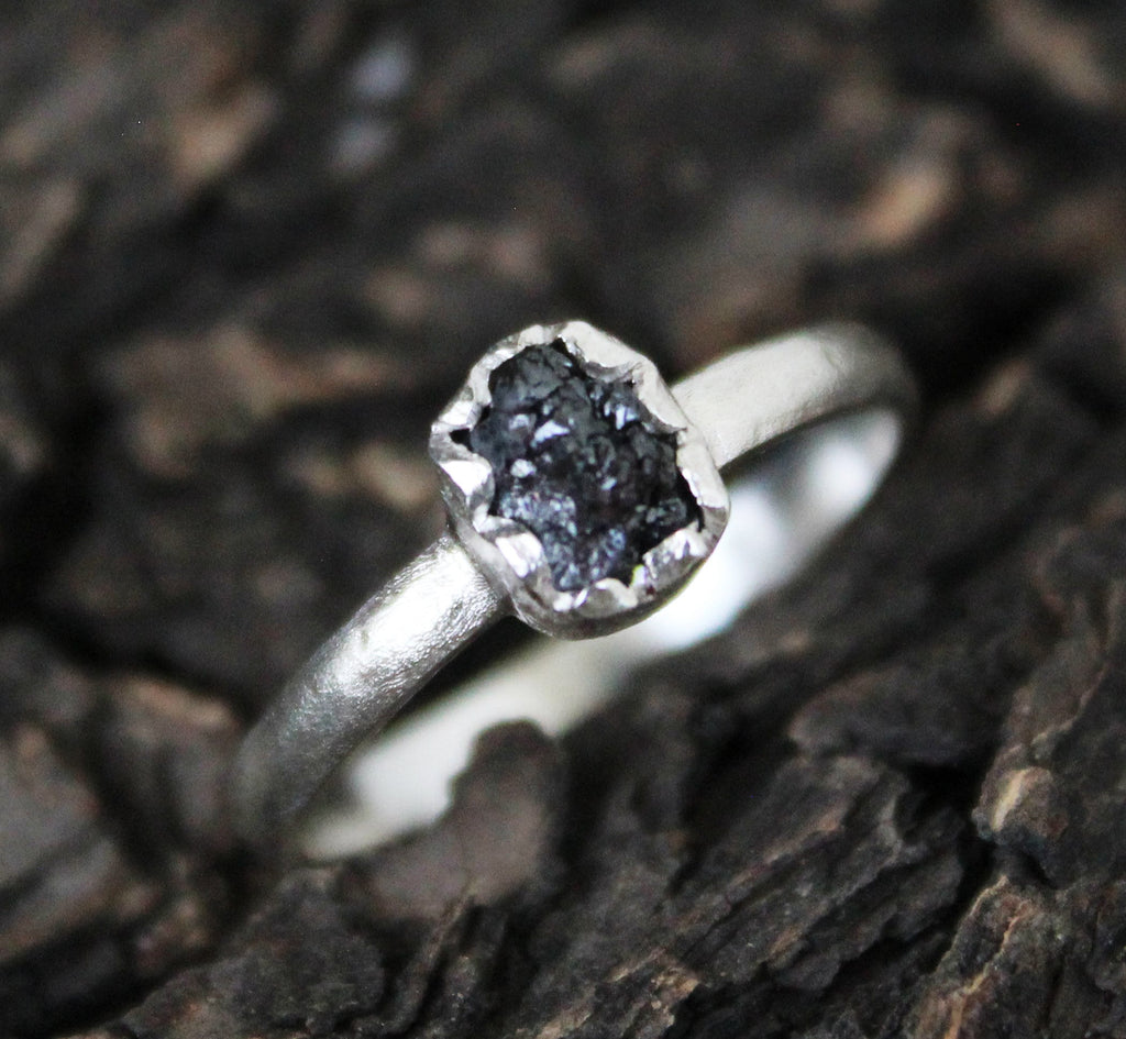 Raw Diamond Ring, April Birthstone, Rough Diamond, Anniversary Gift, Personalized Gifts, Gift for Mom