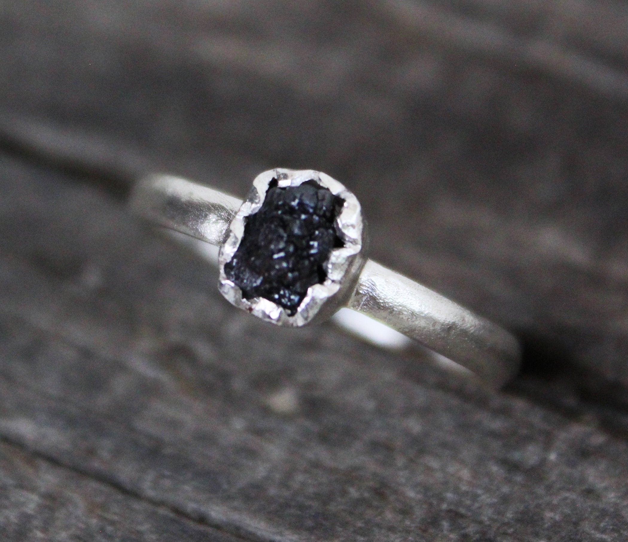 Raw Diamond Ring, April Birthstone, Rough Diamond, Anniversary Gift, Personalized Gifts, Gift for Mom