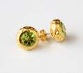 Peridot Earrings, Green Studs, 18k Gold Stud Earrings, Simple Earrings, birthstone stud, birthstone gift, gemstone stud, birthday gift,