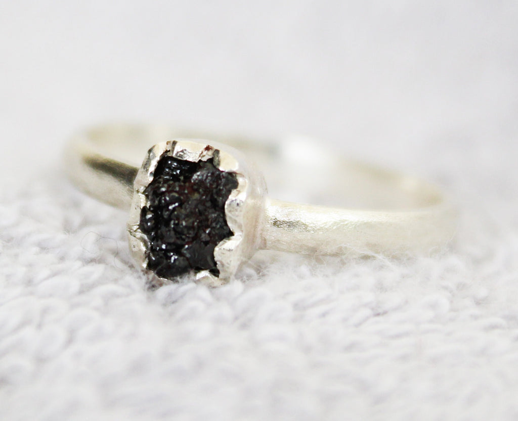 Raw Diamond Ring, April Birthstone, Rough Diamond, Anniversary Gift, Personalized Gifts, Gift for Mom