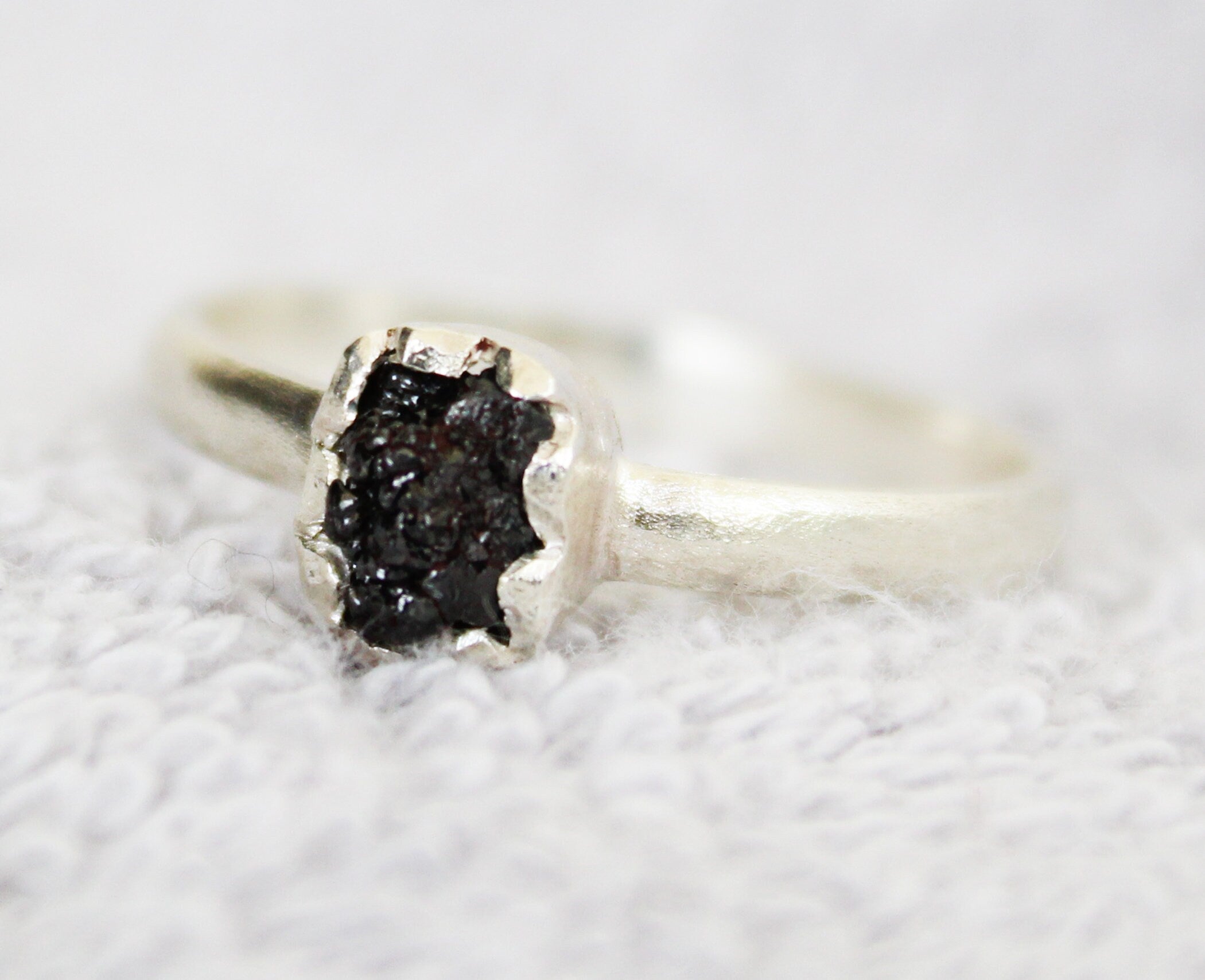 Raw Diamond Ring, April Birthstone, Rough Diamond, Anniversary Gift, Personalized Gifts, Gift for Mom