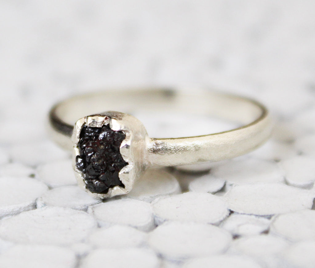 Raw Diamond Ring, April Birthstone, Rough Diamond, Anniversary Gift, Personalized Gifts, Gift for Mom