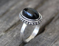 Black Onyx Ring, Bohemian Jewelry, Rings for Women, Black stone, Handmade Jewelry, Gifts for Her, Birthday Gifts
