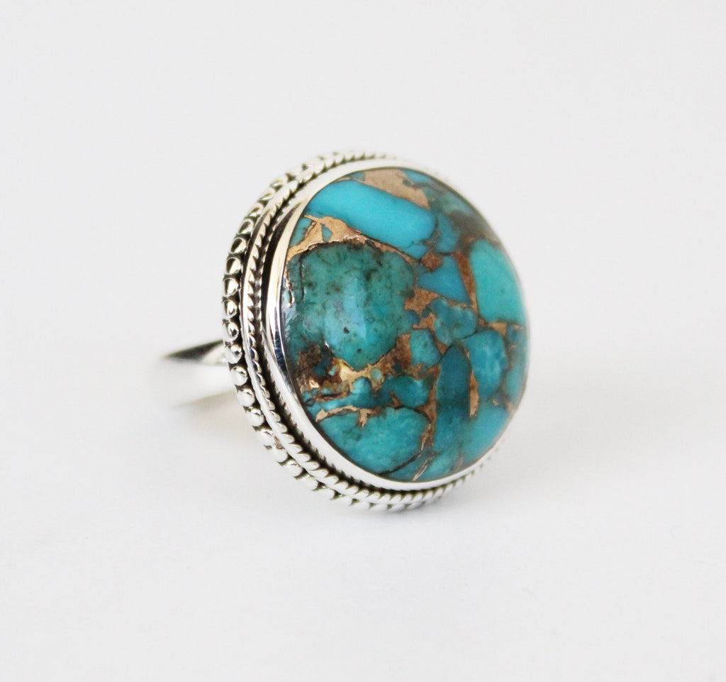 Copper Turquoise Ring, December Birthstone, turquoisering, silver turquoise ring, turquoise gemstone rings