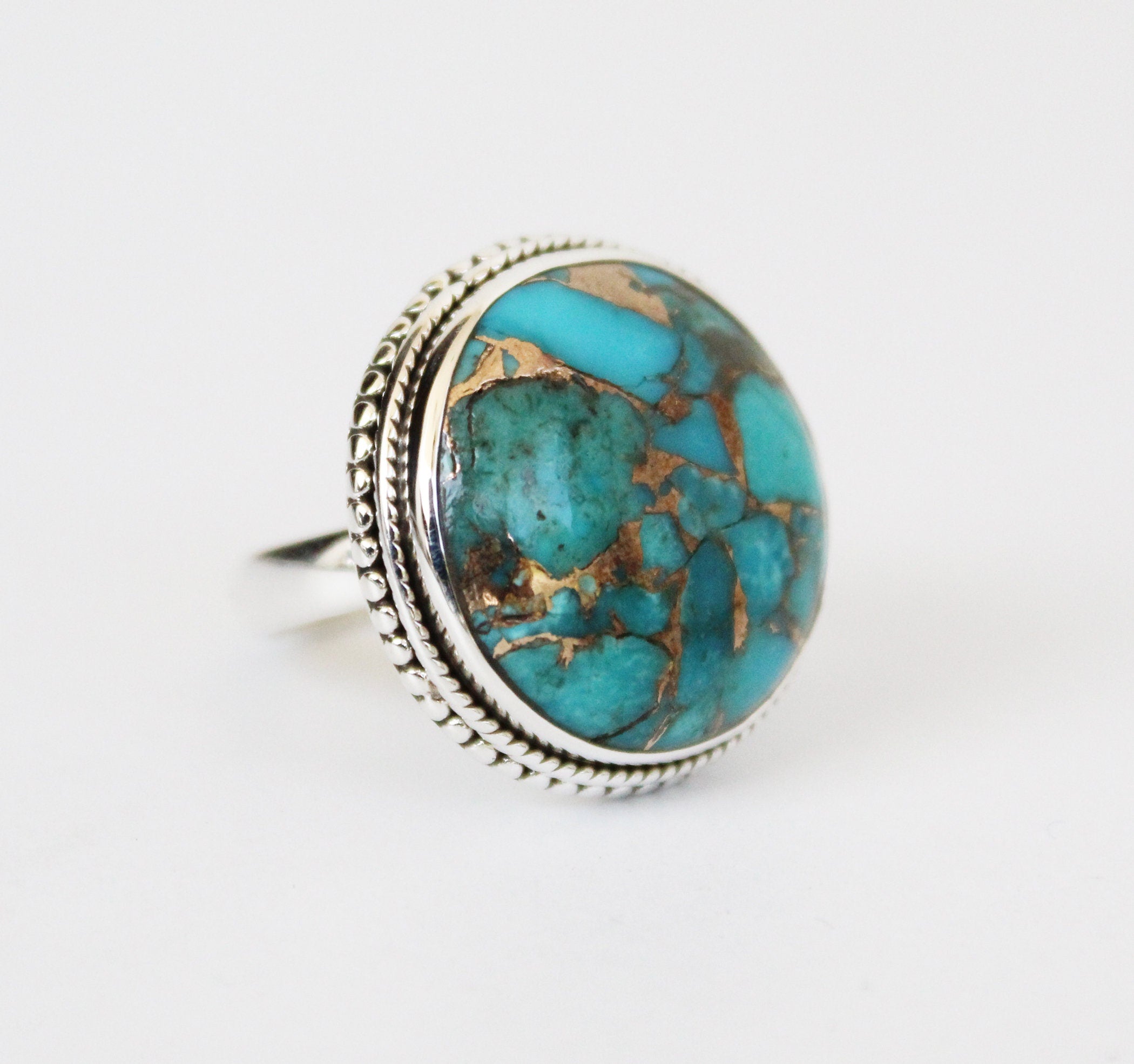 Copper Turquoise Ring, December Birthstone, turquoisering, silver turquoise ring, turquoise gemstone rings