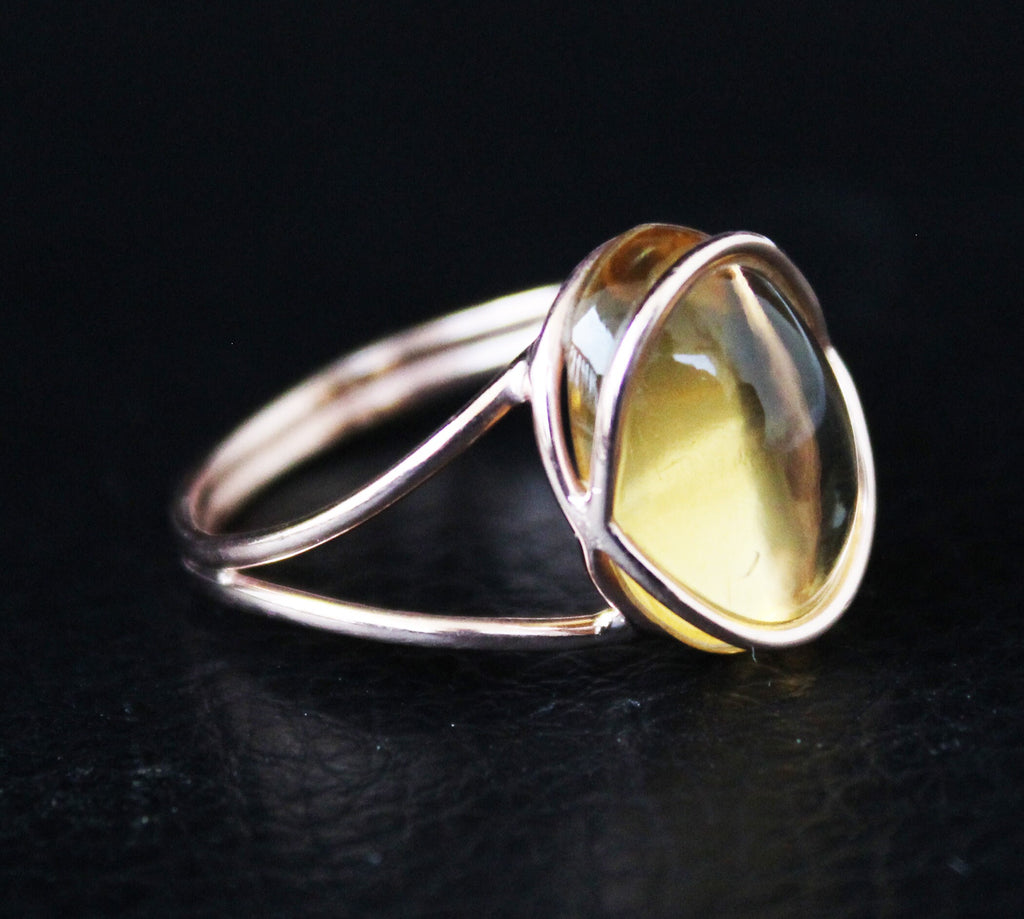 Citrine Ring, Oval Cabochon Sterling Silver, November Birthstone, Unique Designer Ring, Personalized gifts