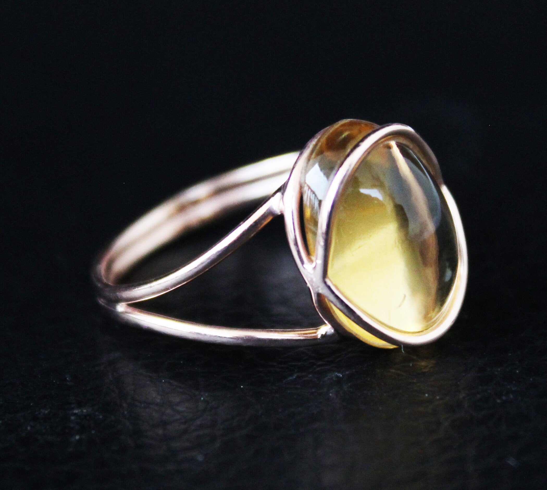 Citrine Ring, Oval Cabochon Sterling Silver, November Birthstone, Unique Designer Ring, Personalized gifts