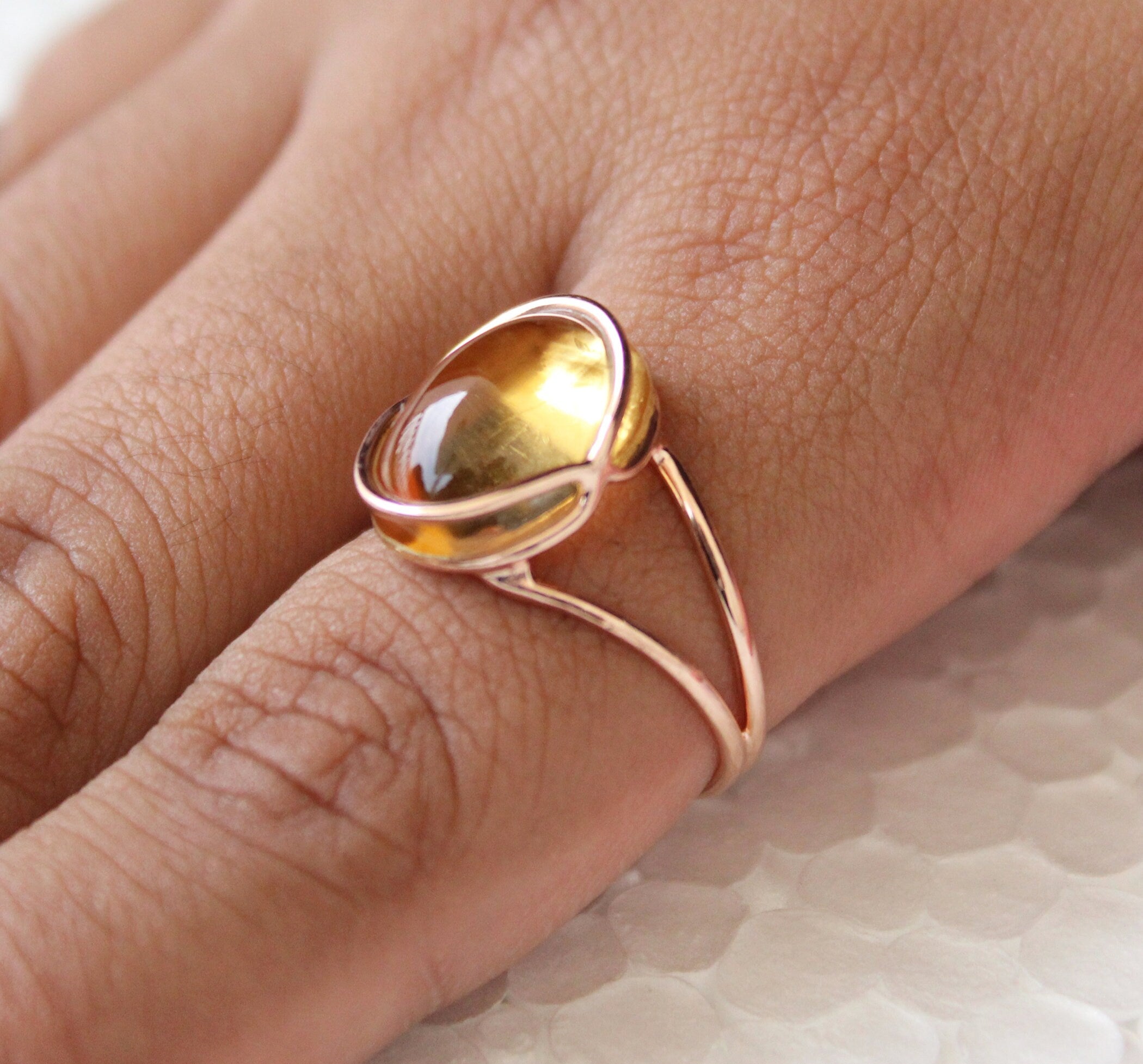 Citrine Ring, Oval Cabochon Sterling Silver, November Birthstone, Unique Designer Ring, Personalized gifts