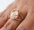 Golden Rutilated Quartz Ring, Sterling Silver, Gemini Birthstone, Natural Rutilated quartz, Gold Engagement Ring, Gift for Mom