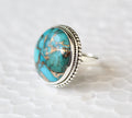 Copper Turquoise Ring, December Birthstone, turquoisering, silver turquoise ring, turquoise gemstone rings