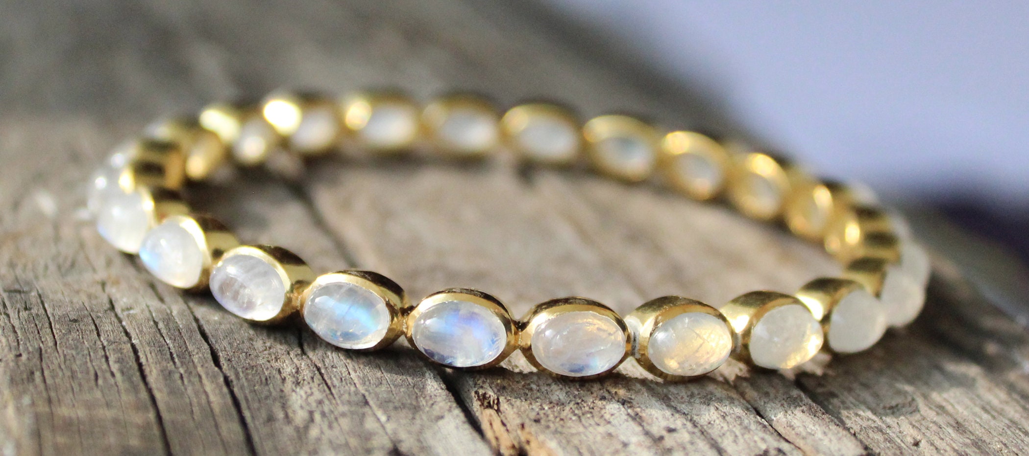Rainbow Moonstone Bracelet, 18K Gold, June Birthstone, Dainty Handmade Jewelry, Gift For Her, Healing Crystal Jewelry, Birthday Gift