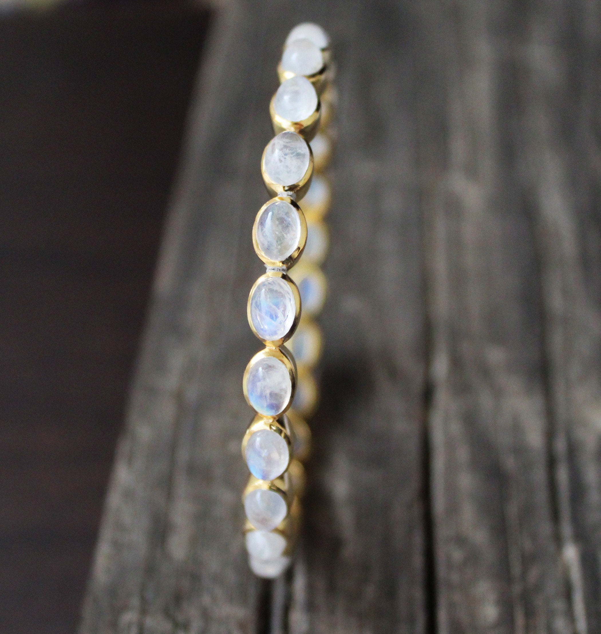 Rainbow Moonstone Bracelet, 18K Gold, June Birthstone, Dainty Handmade Jewelry, Gift For Her, Healing Crystal Jewelry, Birthday Gift
