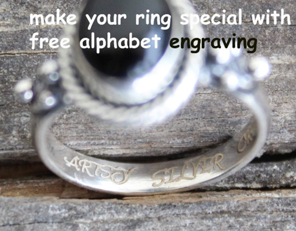 White Agate Sterling Silver Ring, Handmade Solitaire Statement, agatering