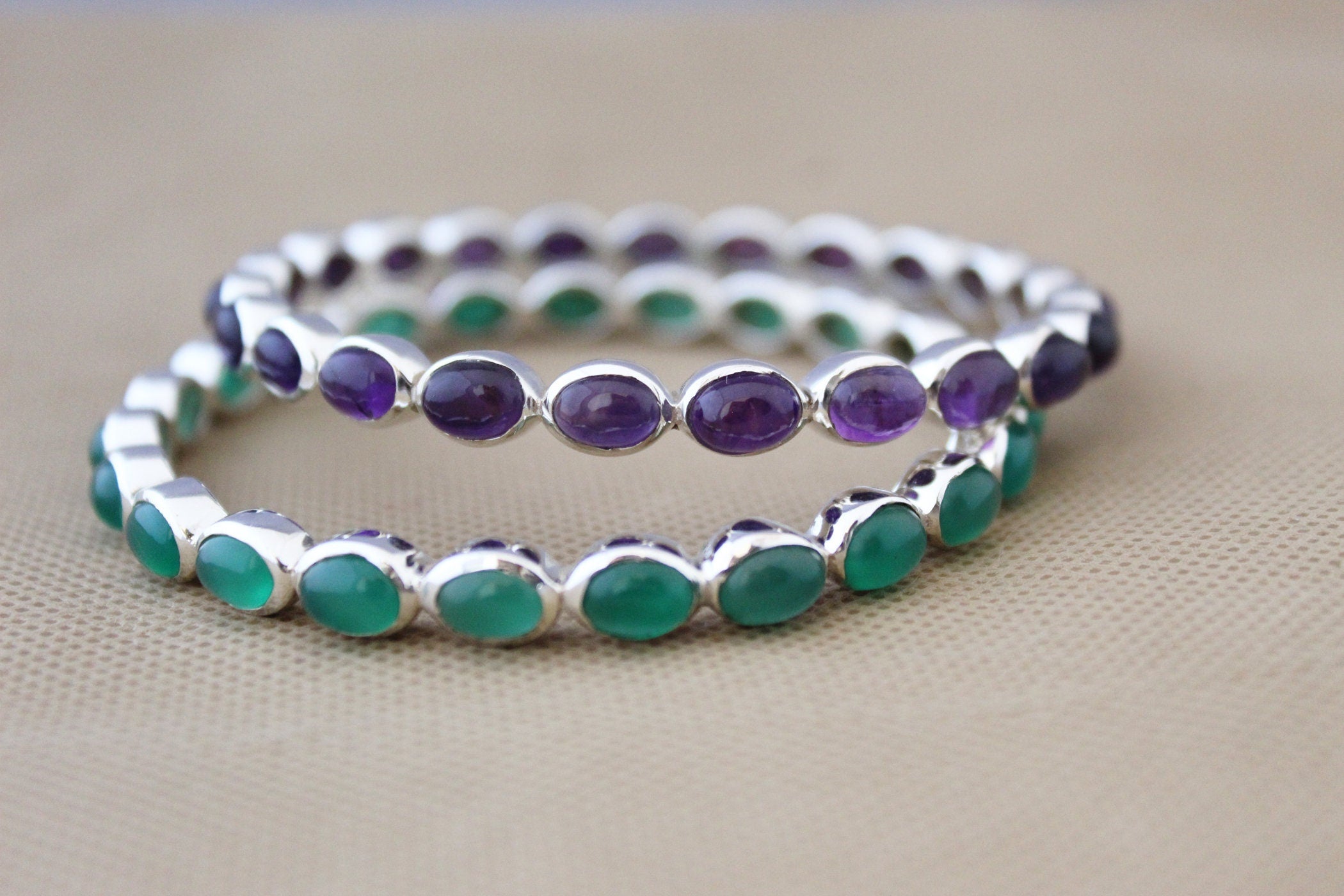 Amethyst Crystal Bracelet, Sterling Silver, Christmas Gift, February Birthstone, Anxiety Relief