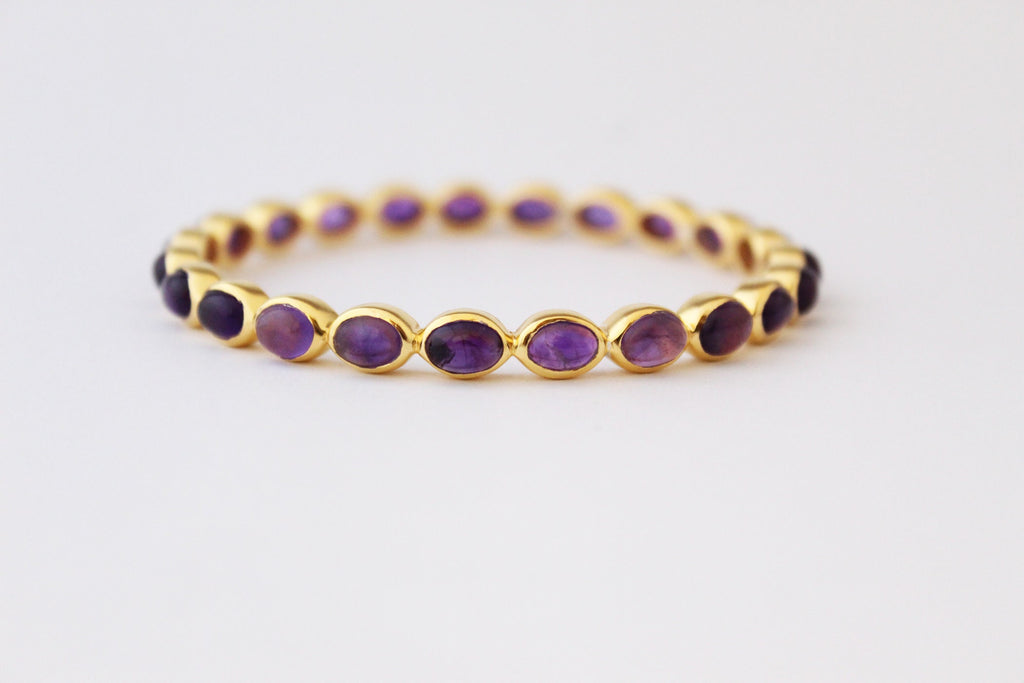 Amethyst Bracelet, Sterling Silver, February Birthstone, Bridal Jewelry Gift, Gift For Her, Healing Crystal Jewelry, Birthday Gift