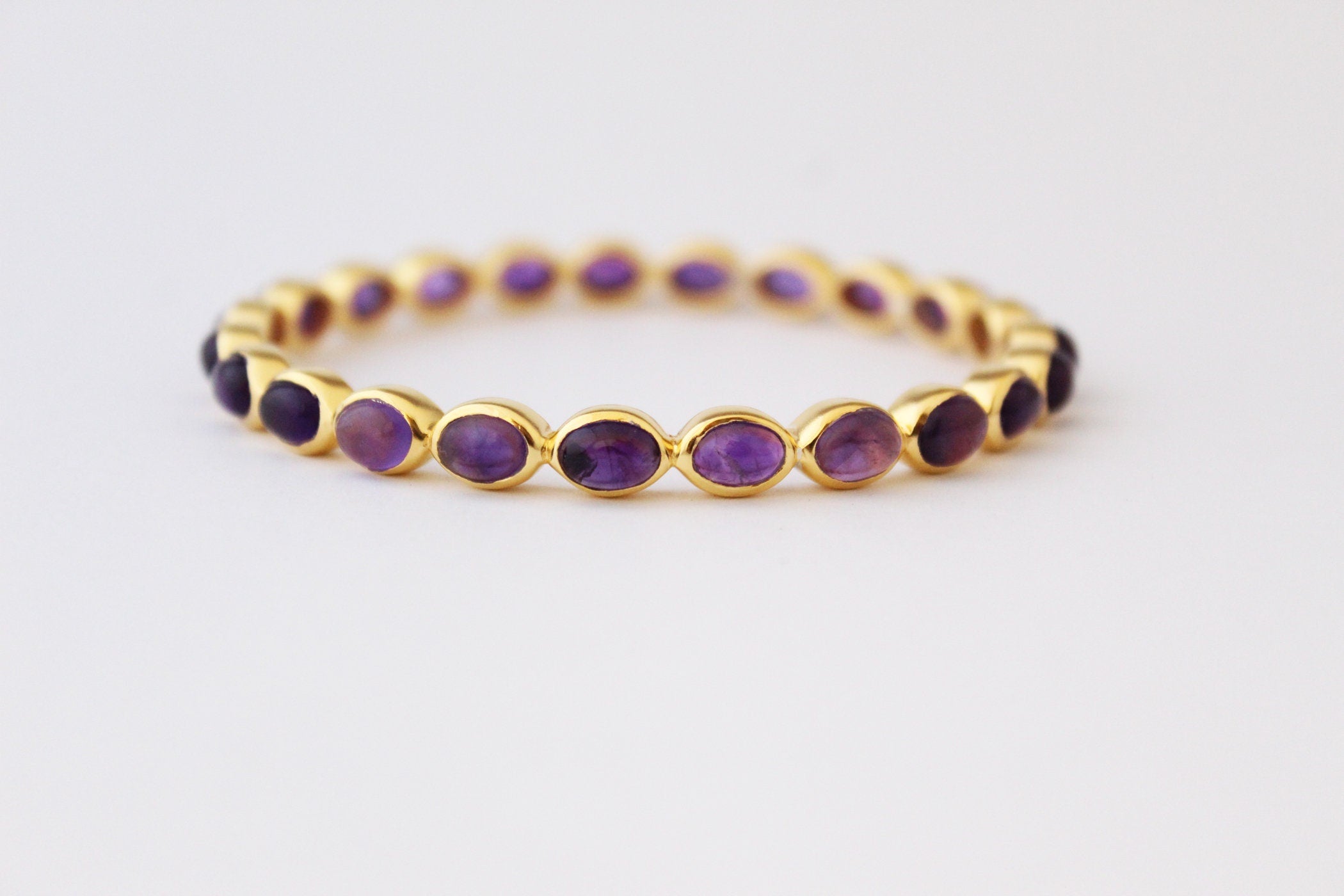 Amethyst Bracelet, Sterling Silver, February Birthstone, Bridal Jewelry Gift, Gift For Her, Healing Crystal Jewelry, Birthday Gift