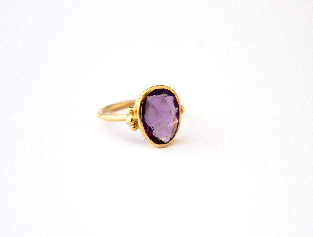 Handmade Sterling Silver Amethyst Ring, February Birthstone Jewelry, Natural Gemstone Jewelry, Birthday Gift For Her