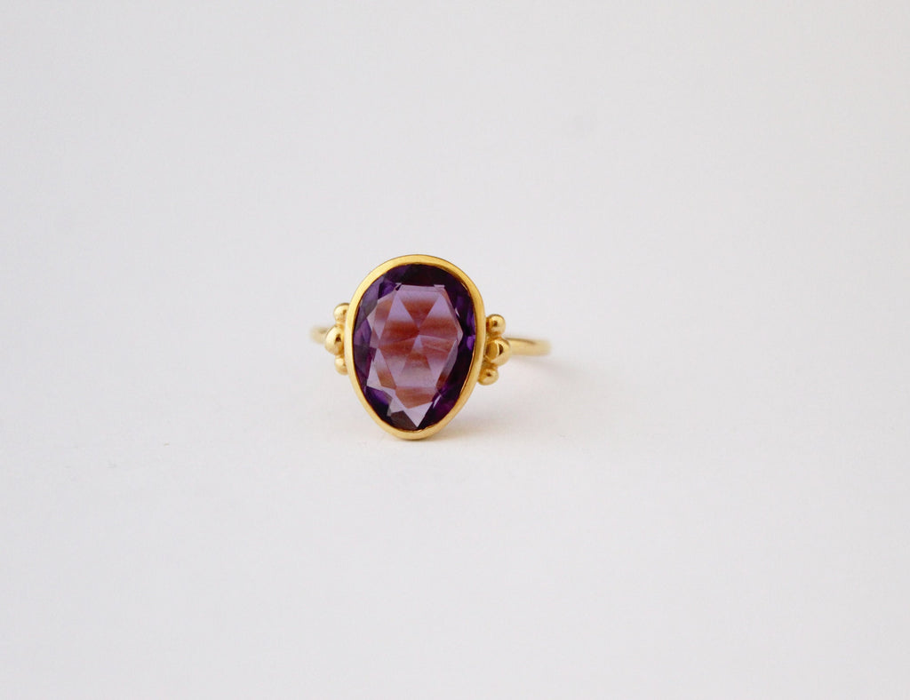Handmade Sterling Silver Amethyst Ring, February Birthstone Jewelry, Natural Gemstone Jewelry, Birthday Gift For Her