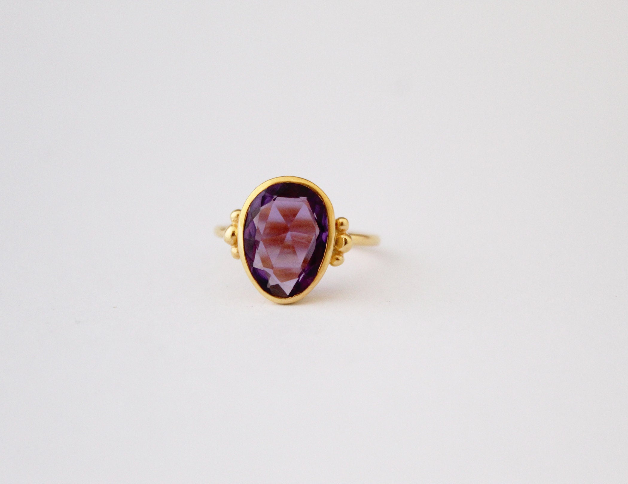 Handmade Sterling Silver Amethyst Ring, February Birthstone Jewelry, Natural Gemstone Jewelry, Birthday Gift For Her