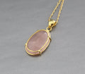 Rose Quartz Necklace: Sterling Silver, 18K Gold Plated, Gemstone Pendant