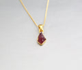 Raw Red Tourmaline Pendant: Sterling Silver Rough Stone Necklace, October Birthstone