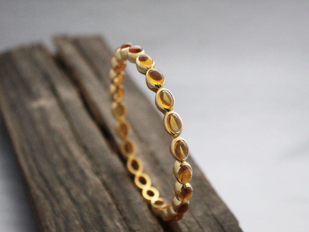 Citrine Gemstone Bracelet, Gold Plated, November Birthstone, Manifestation Ring, Gift For Mom