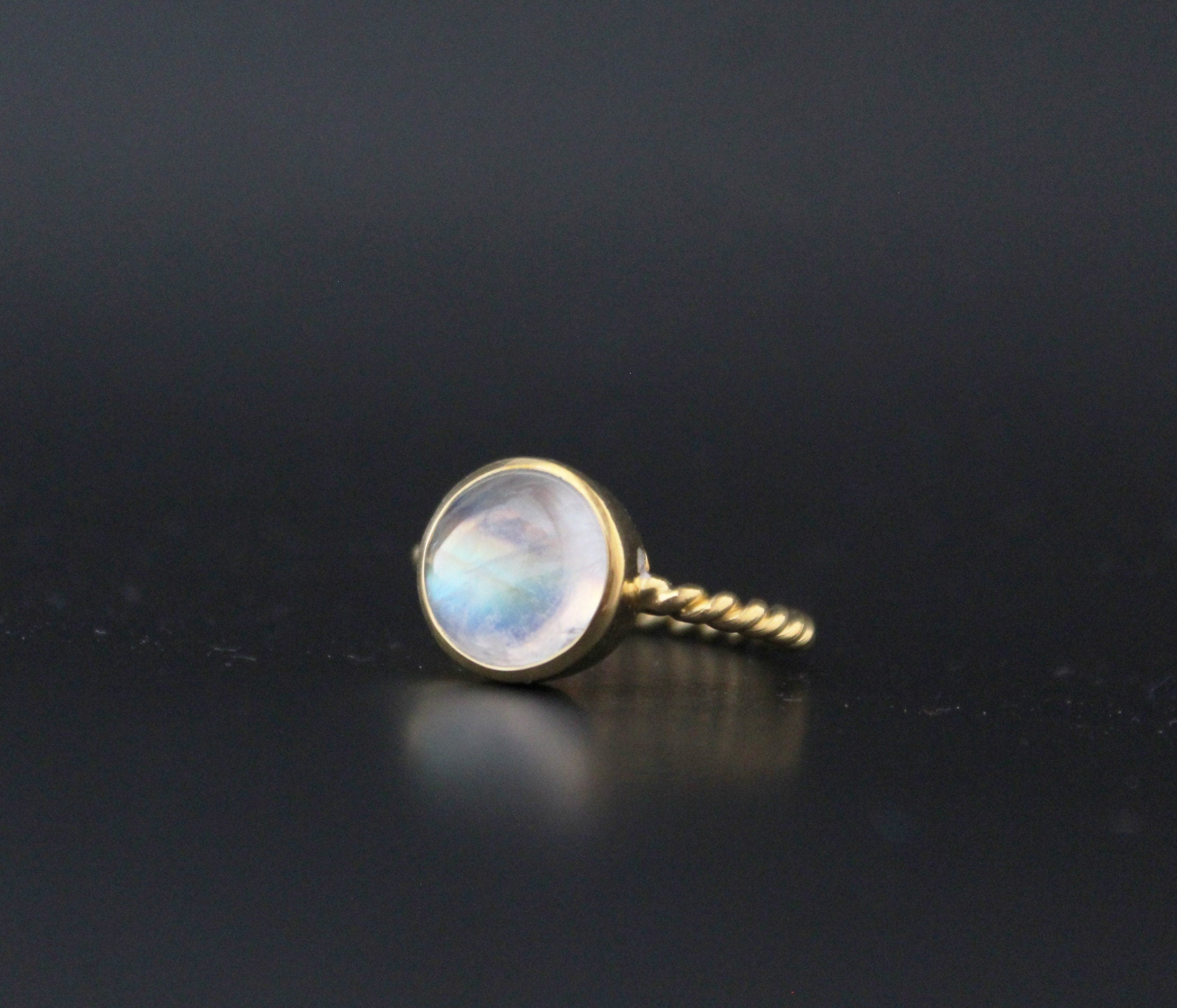 Rainbow Moonstone Ring, Handmade 18K Gold Filled, Dainty Promise Ring, Moonstone Jewelry, Gift for Girlfriend, Sterling Silver