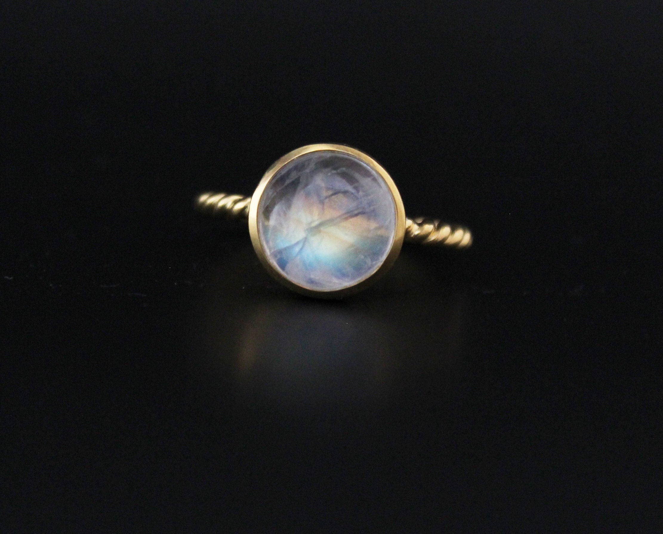 Rainbow Moonstone Ring, Handmade 18K Gold Filled, Dainty Promise Ring, Moonstone Jewelry, Gift for Girlfriend, Sterling Silver