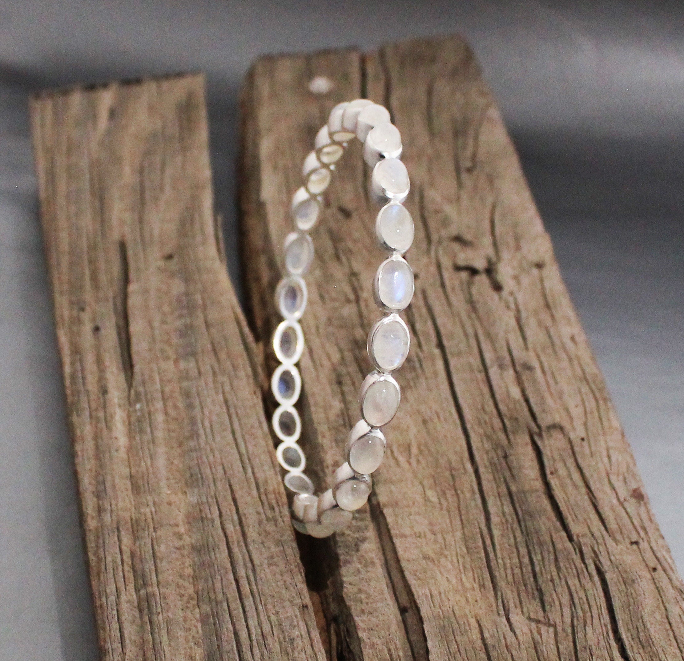Rainbow Moonstone Bracelet, Sterling Silver, Celestial Jewelry, June Birthstone, Bridesmaid Gift
