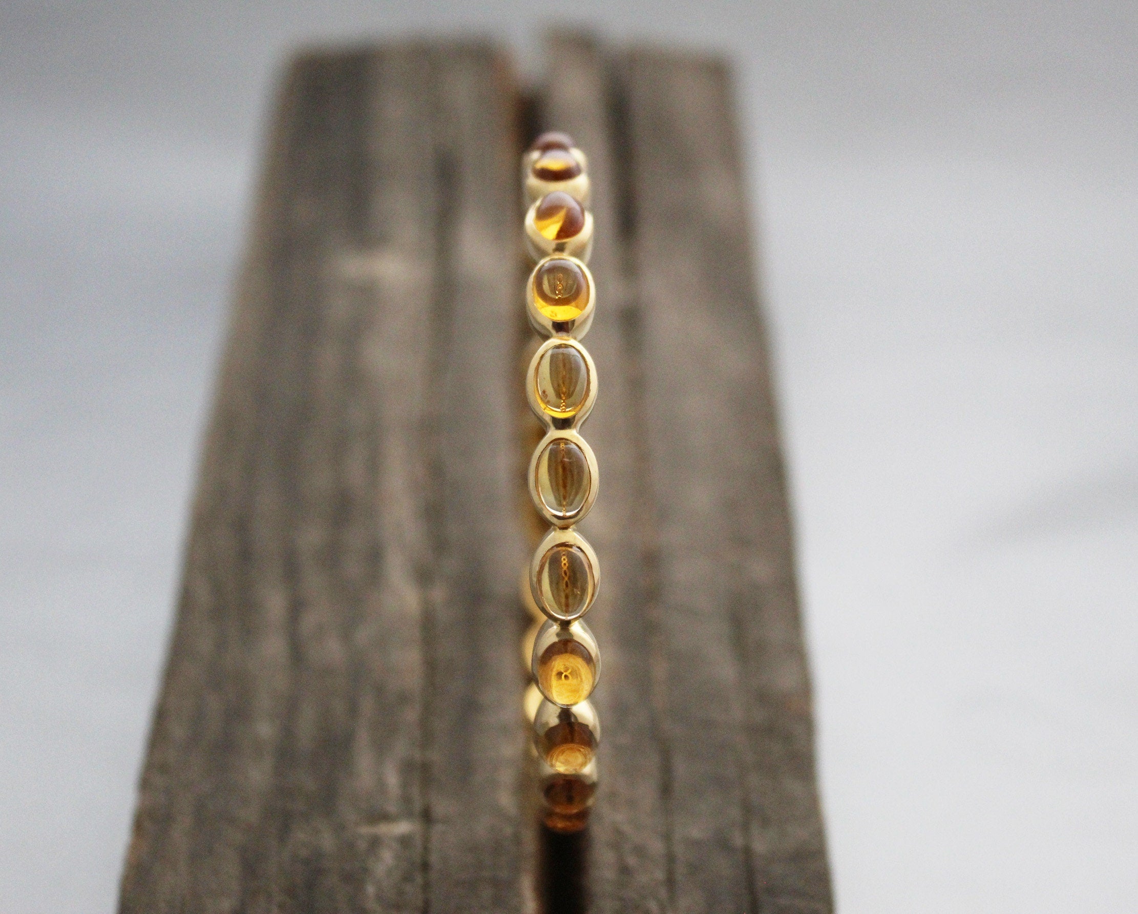 Citrine Gemstone Bracelet, Gold Plated, November Birthstone, Manifestation Ring, Gift For Mom