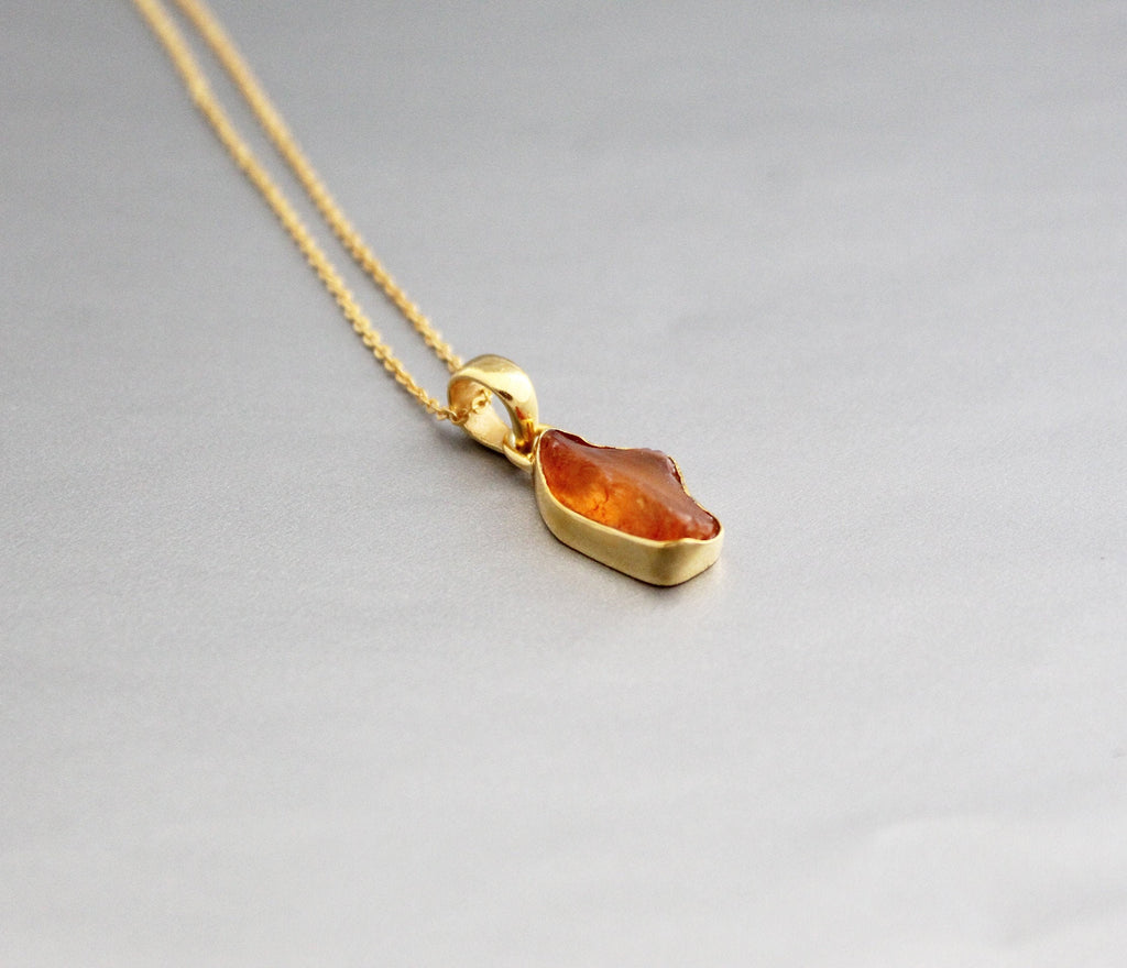Raw Carnelian Necklace August Birthstone Necklace Rough Gemstone Necklace Healing Crystal Necklace Rough Carnelian Pendant Gift for Mother