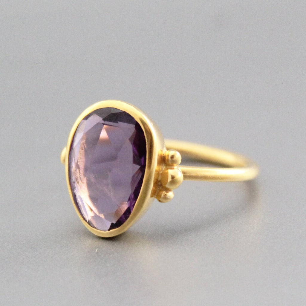 Handmade Sterling Silver Amethyst Ring, February Birthstone Jewelry, Natural Gemstone Jewelry, Birthday Gift For Her