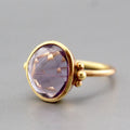 Amethyst Ring, February Birthstone, Dainty Sterling Silver Gold Ring, Unique Purple Amethyst Ring, Nature Inspired Ring