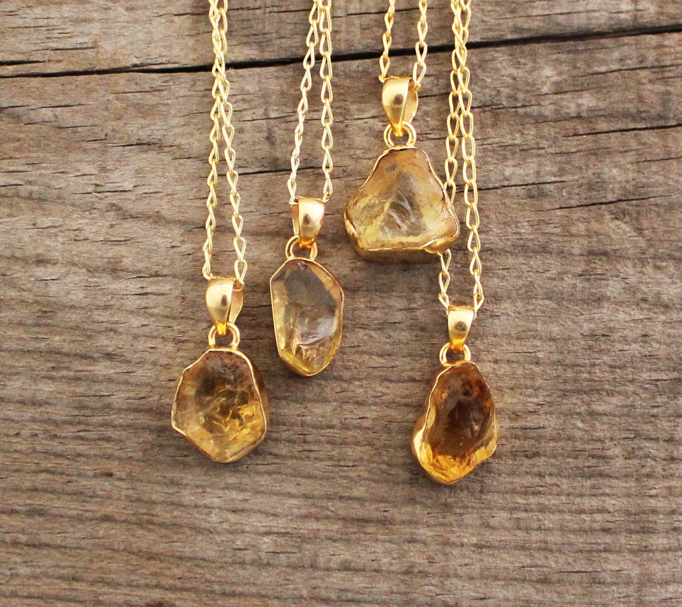 Raw Citrine Pendant Necklace, November Birthstone Necklace, Raw Citrine Necklace, Dainty Necklace, Raw Stone Necklace, Boho Style Necklace