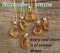 Raw Citrine Pendant Necklace, November Birthstone Necklace, Raw Citrine Necklace, Dainty Necklace, Raw Stone Necklace, Boho Style Necklace