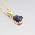 Raw Amethyst Necklace, 18K Gold Vermiel, February Birthstone, Birthstone Necklace, Gemstone Necklace, Handmade Jewelry