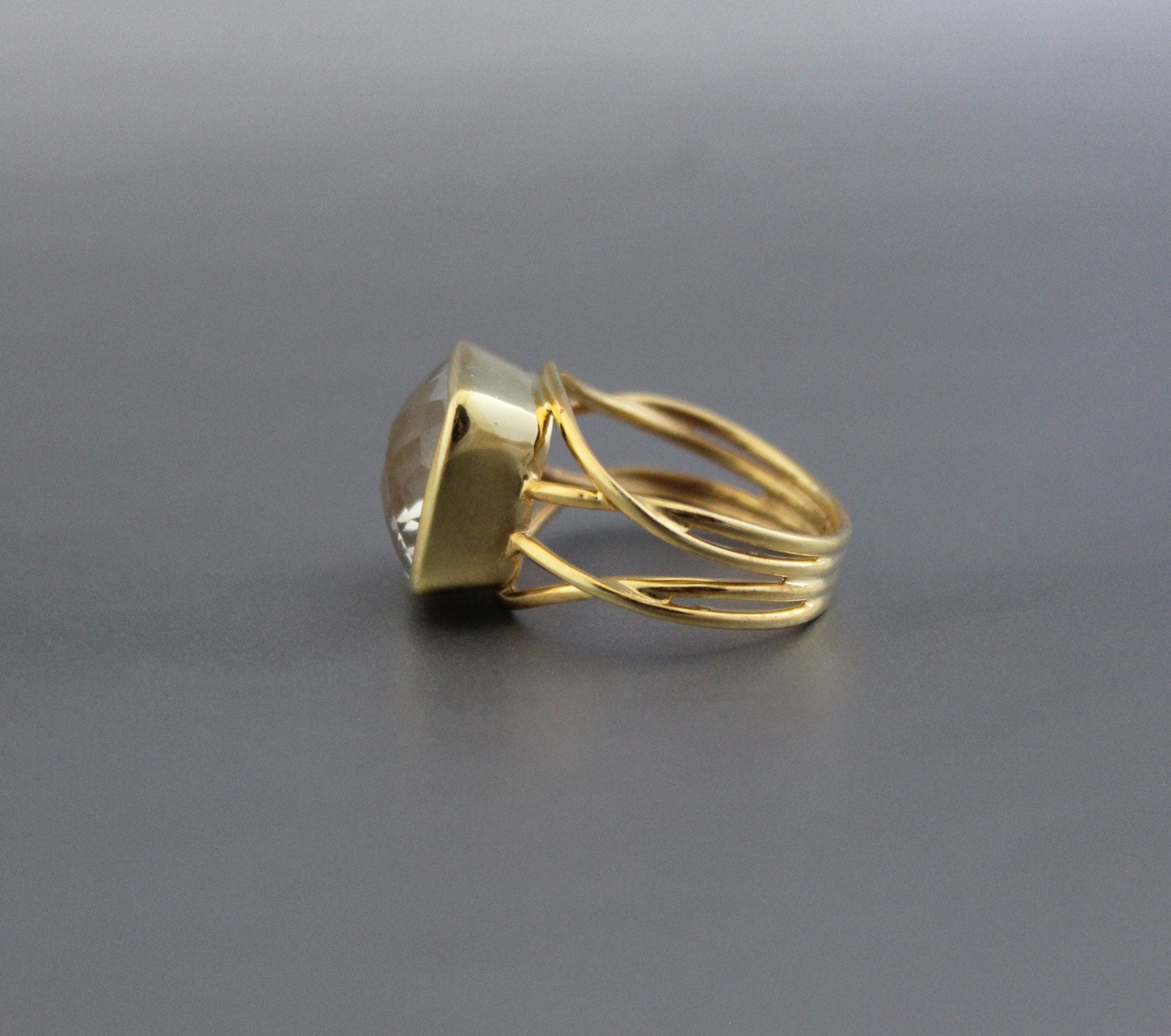 Green Amethyst Prasiolite Ring, 925 Solid Sterling Silver, 14k Gold Vermeil, Gift For Mother, rings for women