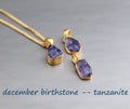 Raw Tanzanite Necklace, Silver Birthstone Necklace, Tanzanite Necklace Sterling Silver, 14K Gold Vermiel