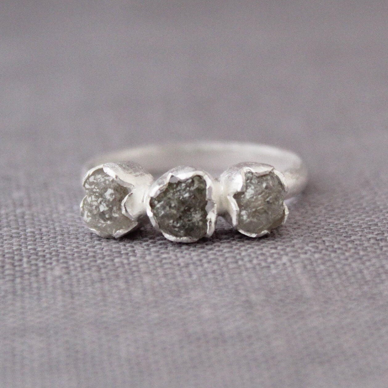 Raw Diamond Ring, April Birthstone, 18K Gold Filled, diamond ring-raw diamond ring, gift for bride