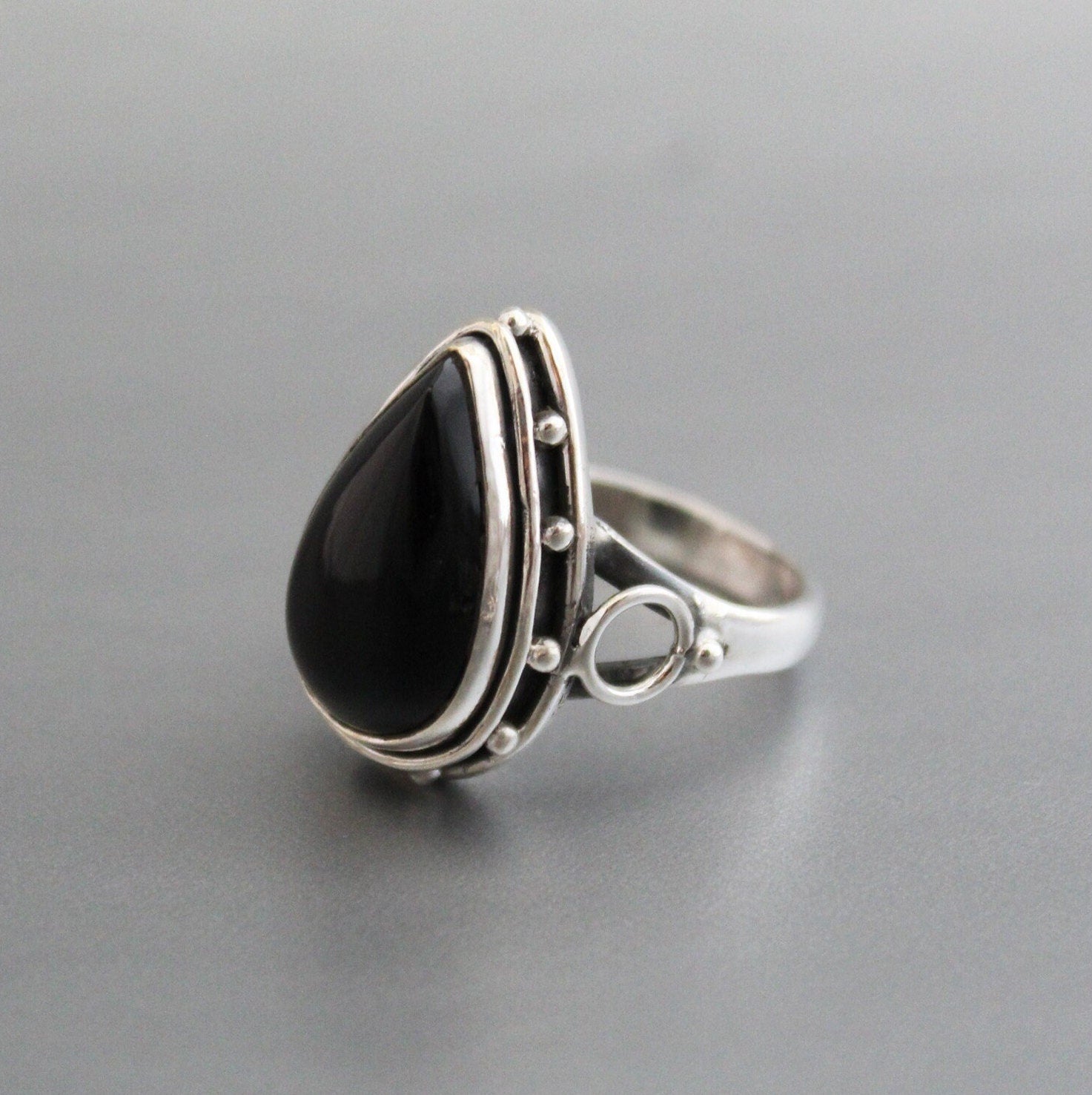 Black onyx ring, 925 Sterling Silver Ring, Antique Vintage Style Jewelry, Birthstone Jewelry, Boho Handmade Jewelry