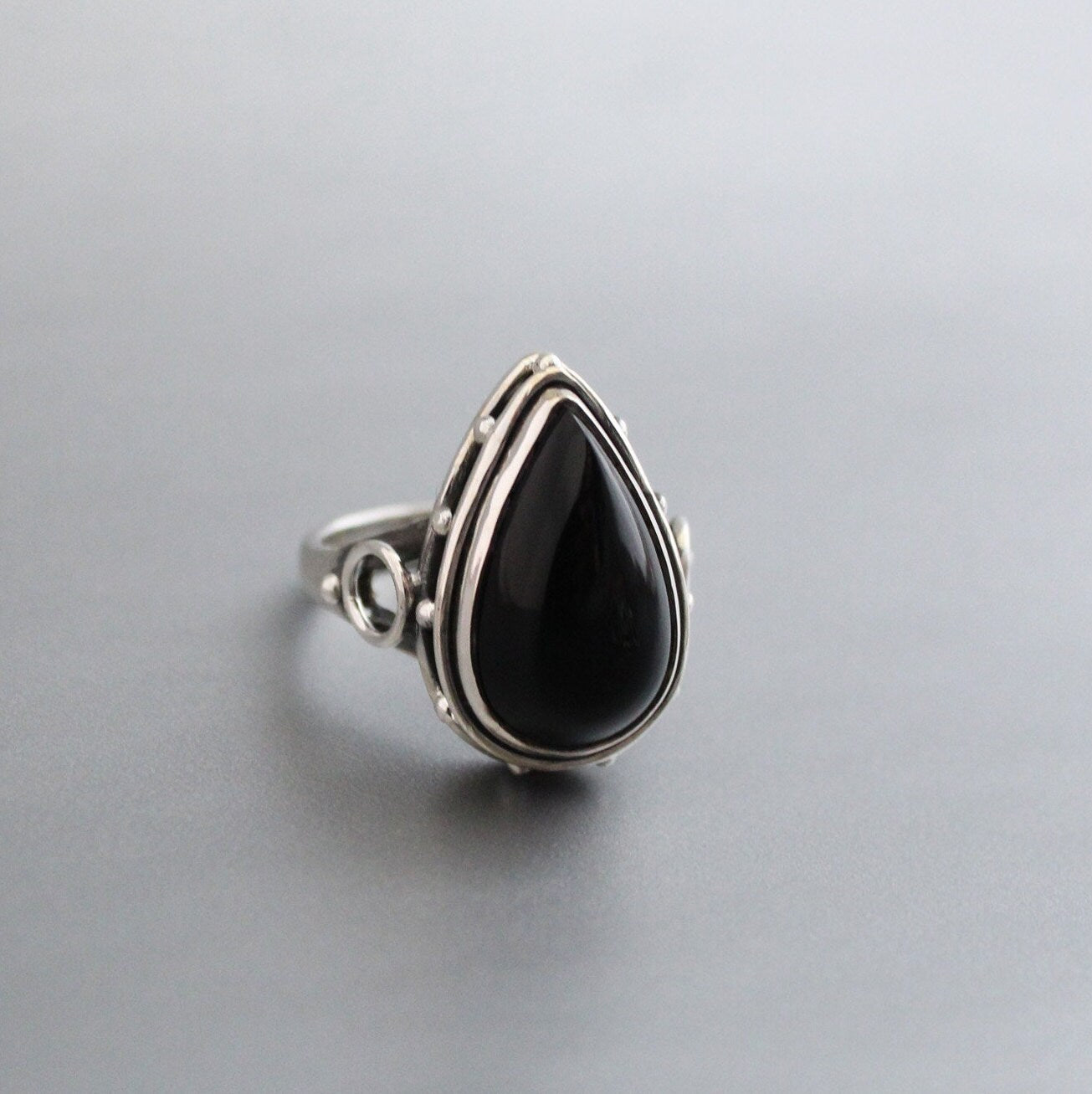 Black onyx ring, 925 Sterling Silver Ring, Antique Vintage Style Jewelry, Birthstone Jewelry, Boho Handmade Jewelry
