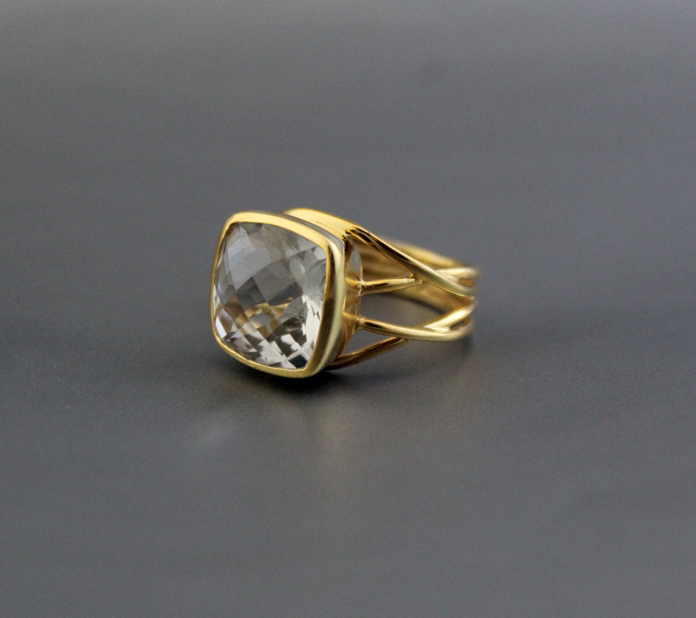 Green Amethyst Prasiolite Ring, 925 Solid Sterling Silver, 14k Gold Vermeil, Gift For Mother, rings for women