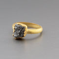 Raw Diamond Engagement Ring, 18K Gold Filled April Birthstone, Dainty ring, Minimalist ring, Gemstone ring