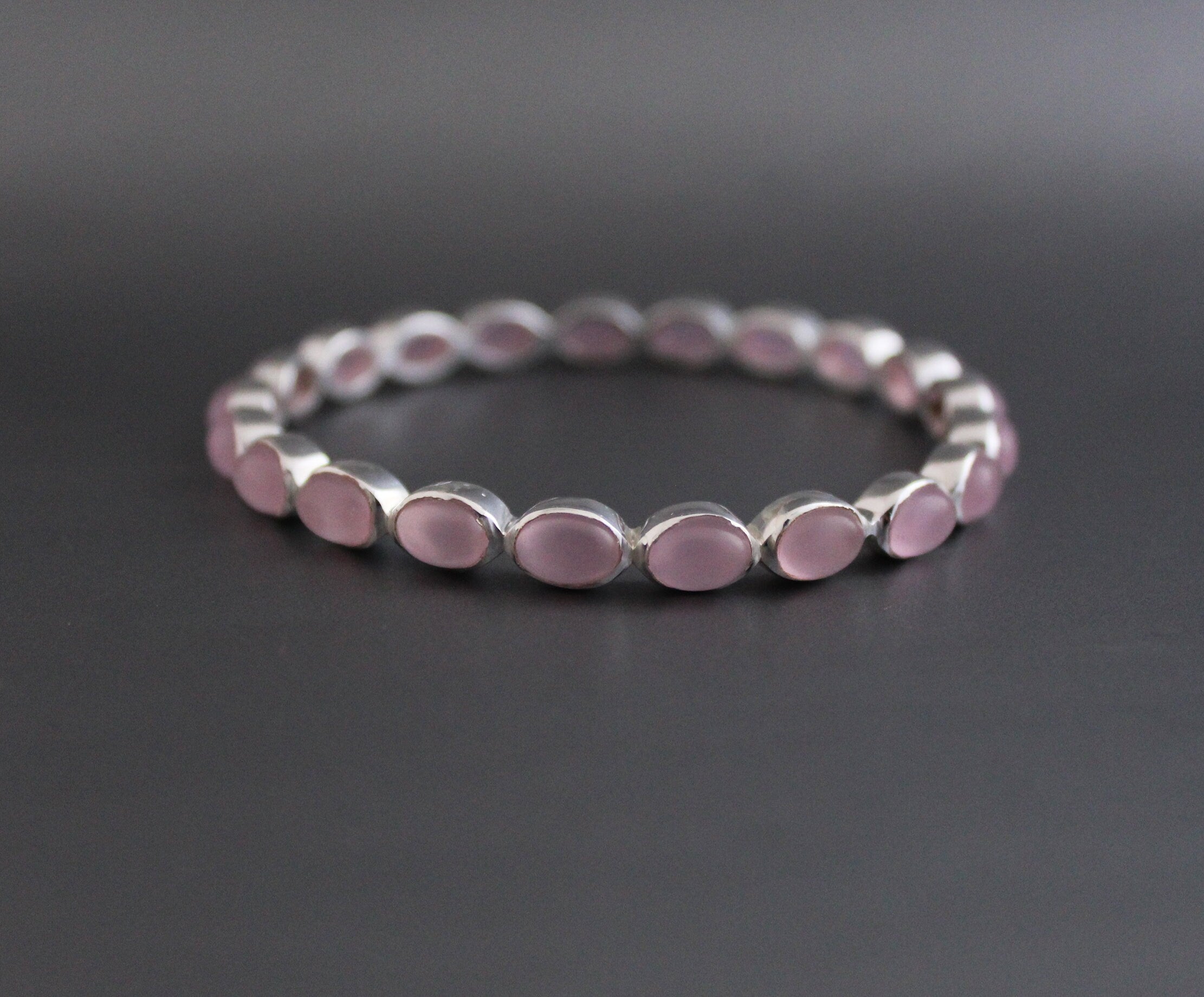Pink Chalcedony Bracelet, Personalized Gifts for Mom, Healing Crystal Jewelry, Birthday Gift