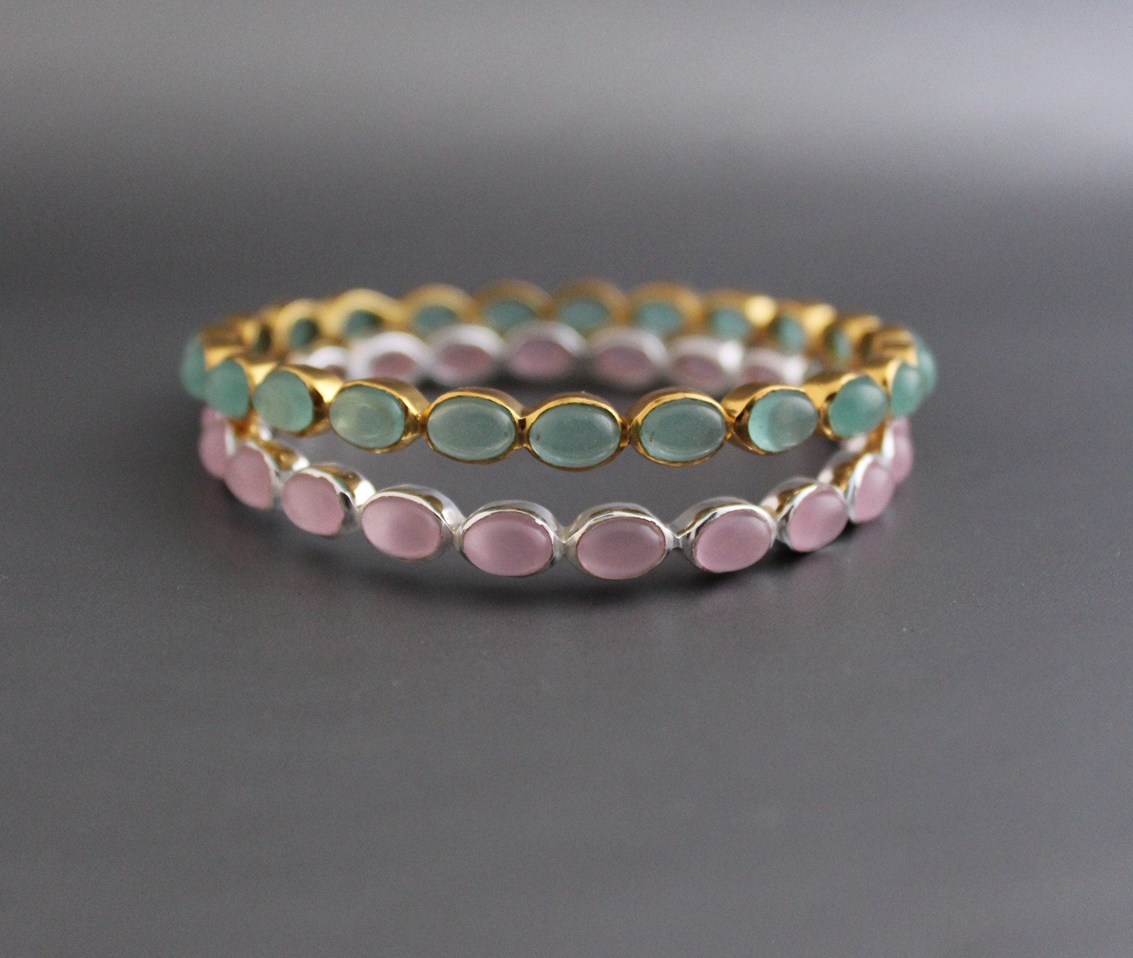Pink Chalcedony Bracelet, Personalized Gifts for Mom, Healing Crystal Jewelry, Birthday Gift