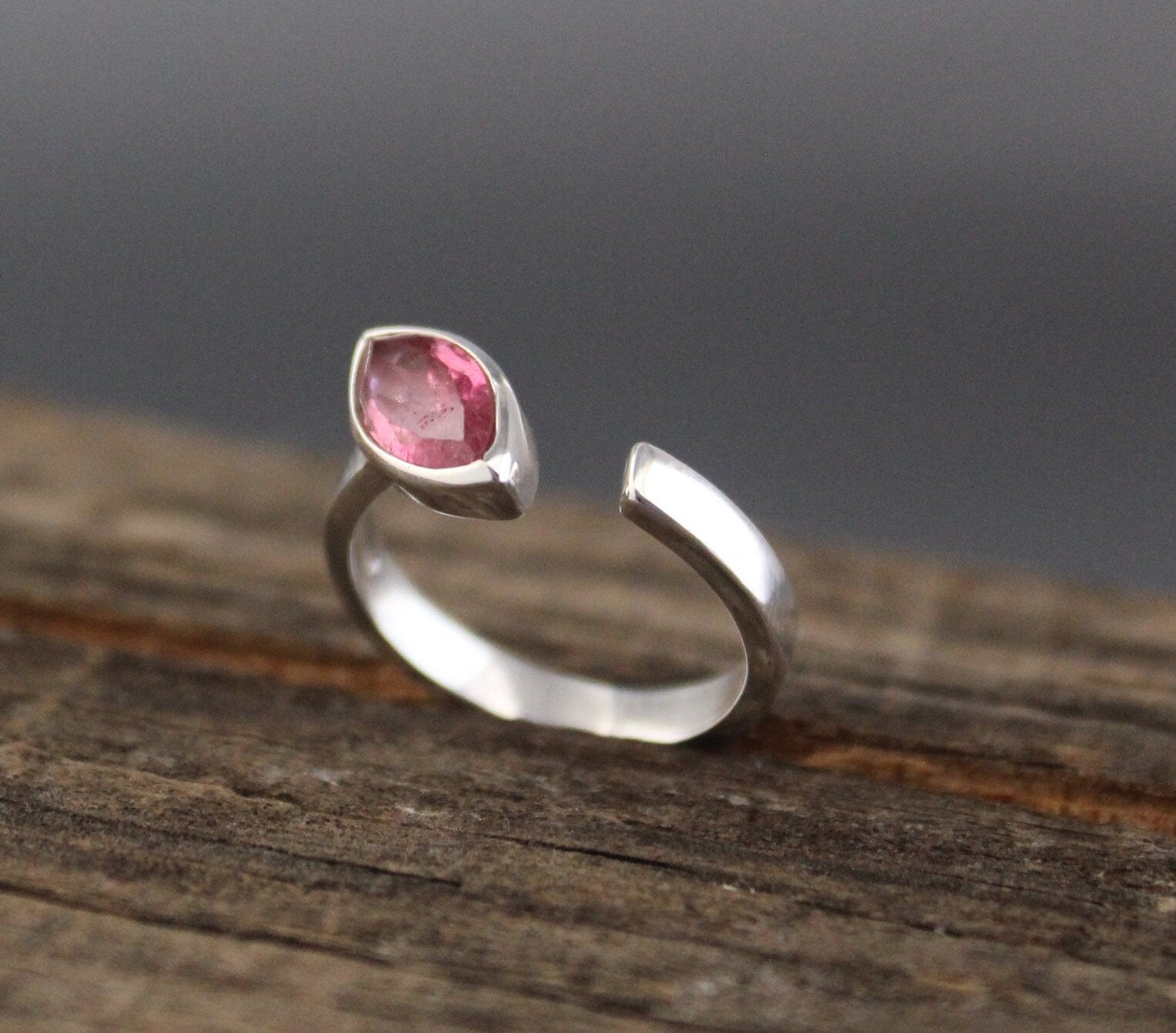 Pink Tourmaline 925 Sterling Silver Ring, October Birthstone, Boho Handmade Ring, pink gemstone, wedding ring, Gift for Mom, Bridesmaid gift