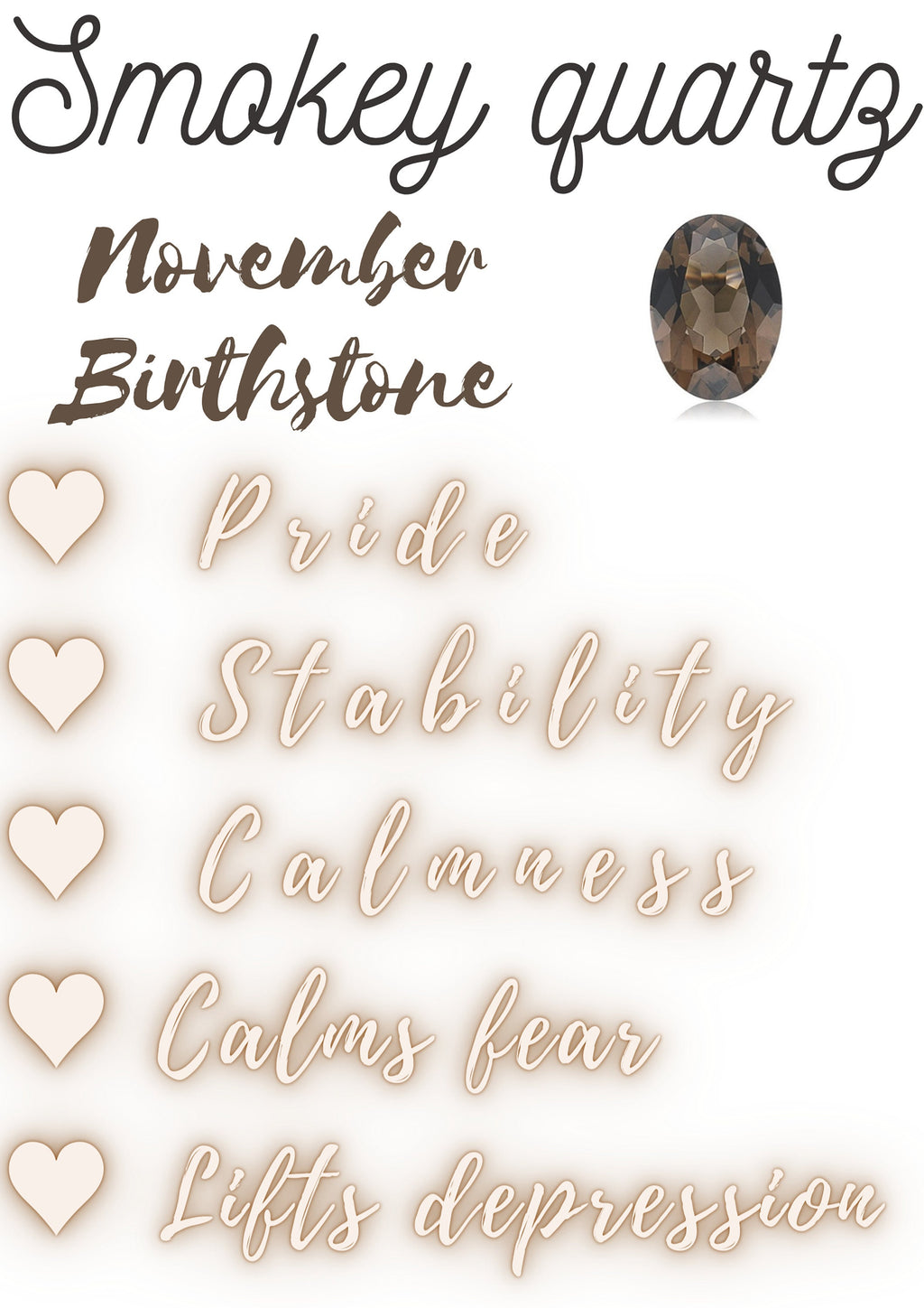 Handmade Sterling Silver Smoky Quartz Ring: Oval Rose Cut